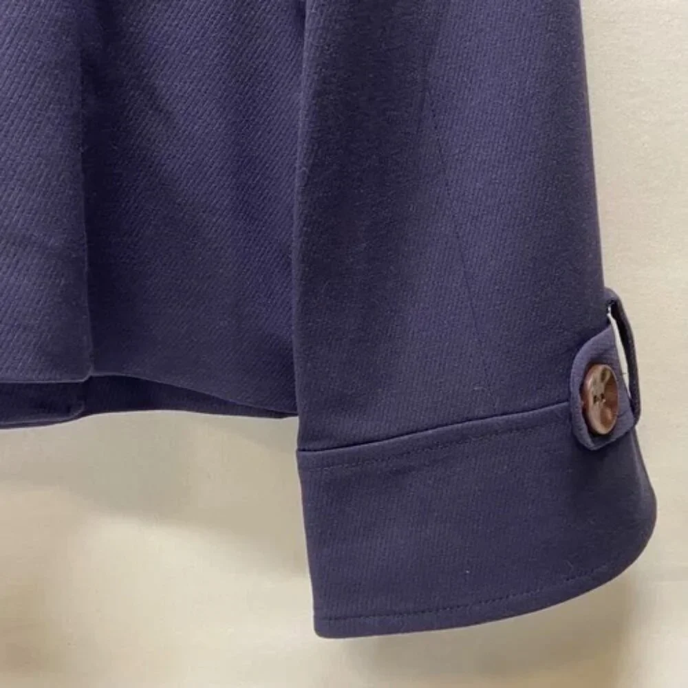 George Blazer Women's 12 Navy Relaxed Modern Fit 4 Button Career Suit Jacket NWT